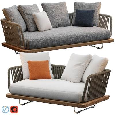 现代布艺多人沙发-D119